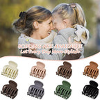 1.6" Matte Small Double Row Teeth Hair Clips for Women - Strong Hold Jaw Clamps for Thin, Fine & Thick Hair - color: Neutral Color
