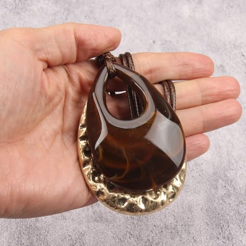 Boho Necklaces for Women Cord Necklace with Pendant Long Silver Necklace Vintage Sweater Necklace Hippie Jewelry for Women Girls Gifts - style: Large Boho Necklace