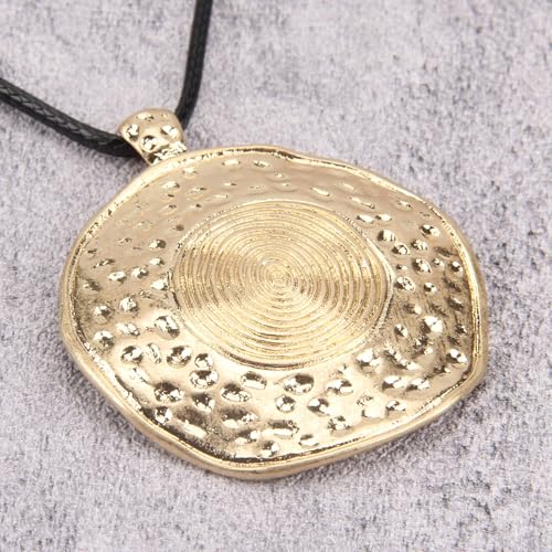 JAOYU Bohemian Necklaces for Women Leather Necklace Wood Pendant Choker Long Brown Necklace Chunky Circle Boho Hippie Jewelry - style: Long Hippie Necklace