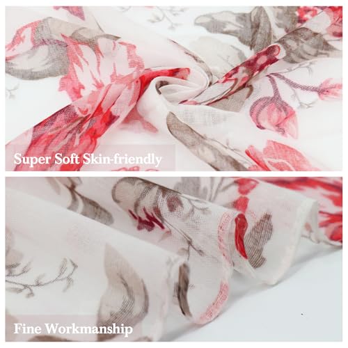 vimate Lightweight Scarf for Women Fashion Head Cover Hijab Cotton Voile Scarf Shawl Wrap for Spring Fall Winter Season - color: E1#.style 69