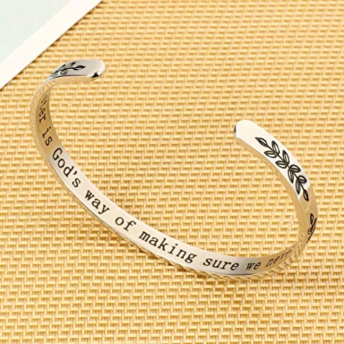 M MOOHAM Bracelets for Women Girls, Quote Mantra Bracelet Funny Inspirational Jewelry Gifts for Best Friend, Mom, Daughter, Son, Sister, Niece Birthday Mothers Day Present Come Gift Box - style: A sister is god's way of making sure we never walk alone