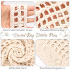 EIMMBD Crochet Bags for Women Beach Totes Bags Aesthetic Summer Tote Shoulder Hippie Bag Knit Bag - color: Standard Beige-b