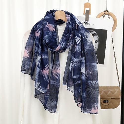 vimate Lightweight Scarf for Women Fashion Head Cover Hijab Cotton Voile Scarf Shawl Wrap for Spring Fall Winter Season - color: H2#.style 23