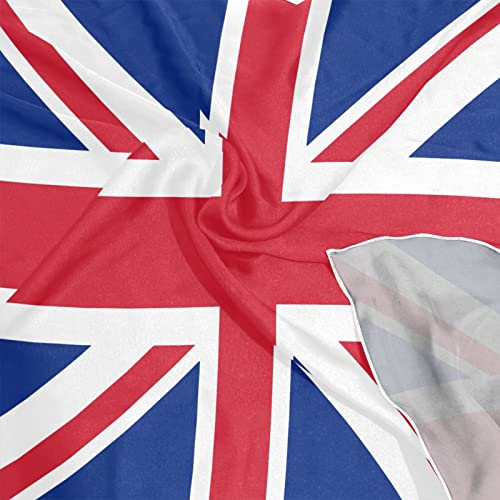 Women's Fashion Silk Scarf Square Satin Headscarf Neck Scarf Head Hair Wraps - color: British Flag