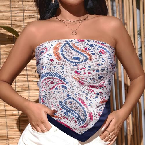 HBselect 4PCS Head Scarf for Women 35” Head Scarves Silk Like Satin Neck Scarfs Square Bandana Hair Wraps Scarf for Sleeping - color: Pink, Black, Blue, Dark Blue, Beige