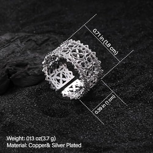 14K Gold Plated Open Ring 925 Sterling Silver Ring Open Adjustable rings for women Band Rings for Men Women Gold Stackable Rings for Women Teen Girls Silver Statement Ring Band Chunky Open Twist Ring - color: Silver30