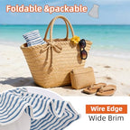 Sun Hat for Men Women UV Protection Wide Brim Fishing Hats Breathable UPF 50+ Boonie Bucket Hats Beach Safari Hiking Garden - color: White/Blue