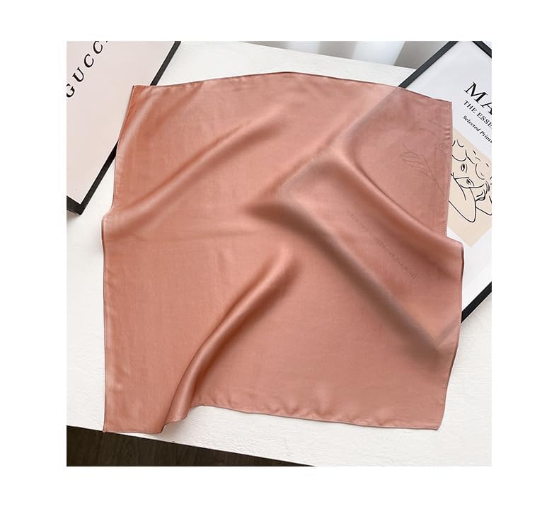100% Mulberry Silk Neck Scarf - 21'' x 21'' Lightweight Neckerchief - Women Men Small Square Digital Printed Scarves - color: 080