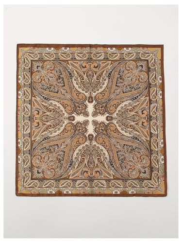 SHENHE Women's Silky Head Scarf Vintage Paisley Hair Scarf Bandana Square Kerchief Hair Wrap - color: Brown