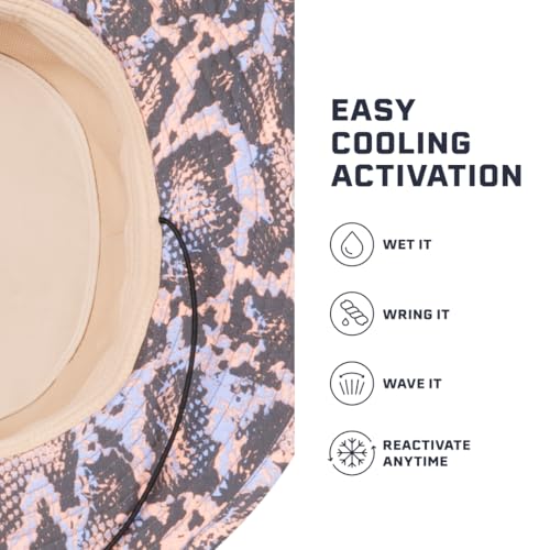 MISSION Cooling Bucket Hat - Unisex Wide-Brim Hat for Men & Women - Lightweight, Foldable & Durable - Cools Up to 2 Hours - color: Reptilia Punch