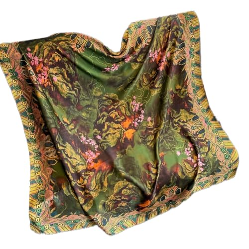 XL 43 Inch Extra Large Square Scarf Fashion Scarves Silk Feeling Hair Scarf Wrapping Scarfs Night Sleeping Headscarf - color: Ba1018
