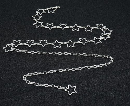 Trendy Women's O-Ring Adjustable Waist Chain - Fashion Accessory for Jeans and Dresses - color: Silver Star, size: S: 41.3 in