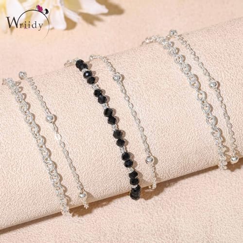Waist Chain Silver Beads Belly Chain Gold Women Dainty Body Jewelry Accessories for Beach - size: 36+10 inches, style: Silver Black Beads