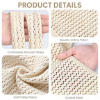 EIMMBD Crochet Bags for Women Beach Totes Bags Aesthetic Summer Tote Shoulder Hippie Bag Knit Bag - color: Standard Beige