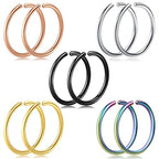 1-16Pcs 16G 18G 20G 22G Nose Rings Hoops Nose Piercings Fake Nose Ring Fake Septum Nose Ring Fake Lip Rings Fake Septum Piercing Fake Nose Piercing Fake Nose Hoop Faux Nose Rings Clip On Nose Cuffs Nose Piercing Jewelry Nose Rings for Women Men Nose Hoops
