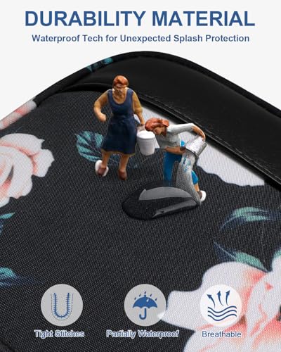 Capolo Sling Bag for Women Men Waterproof Crossbody Bags for Women Trendy Casual Fanny Pack with Convertible Shoulder Strap Chest Bag for Travel Hiking(Black Flower, Medium) - color: Black Flower, size: Medium