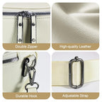 Crossbody Bags for Women, Large Vegan Leather Trendy Bum Bag - color: Beige