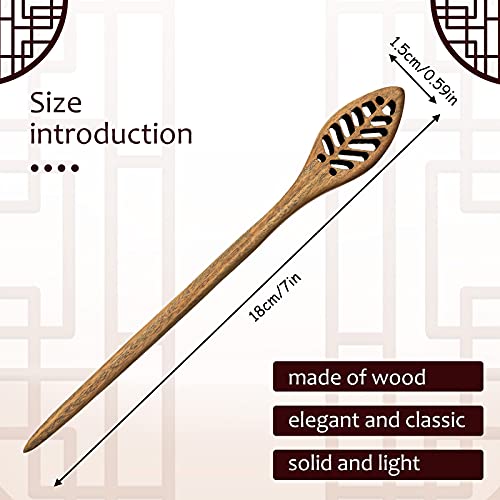 Chuangdi 8 Pieces Wooden Hair Sticks Japanese Hair Chopstick for Women Bun Maker, Chinese Chopstick Hairpin for Women Handmade Chignon Maker Accessories(Chic Pattern)