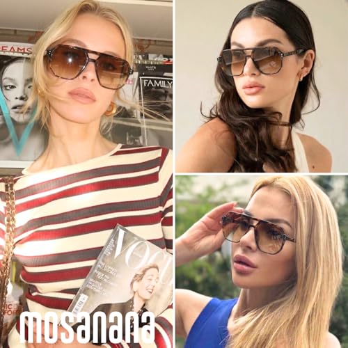 mosanana Oversized Aviator Sunglasses for Women and Men with Polarized Lens MS52243 - color: C7-tortoise