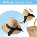 Beach Sun Straw Hats for Women, UPF 50+ UV Sun Protection Wide Brim Summer Straw Hat Foldable Packable Roll up Cap - color: C Khaki