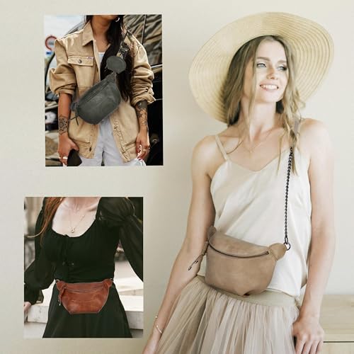 Fanny Packs Waist Bag for Women-Fashion Crossbody Bags Chest Purses Belt Bag with 2 Adjustable Strap (B-Black) - color: B-Black