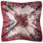 4 Pc Set Large 35 x 35 inches Satin Square Scarves Neck Hair Head Scarf Bundle - color: Set M