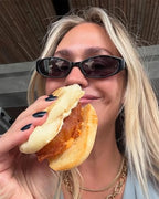 GUVIVI Retro Oval Sunglasses for Women 2026 90s Small Chic Cat Eye Sun Glasses Sunnies Lightweight Shades - color: Black Frame - Black Lens