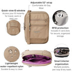 Baggallini Journey Crossbody Bags for Women 9x6 Small Lightweight Travel Handbag W/RFID - color: Beach
