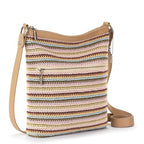 The Sak Lucia Crossbody Bag in Crochet, Convertible Purse with Adjustable Shoulder Strap - color: Multi Stripe