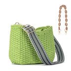 Herald Small Summer Crossbody Bags for Women, Beach Handmade Straw Woven Pocketbooks Handbag Shoulder Purse - color: Green