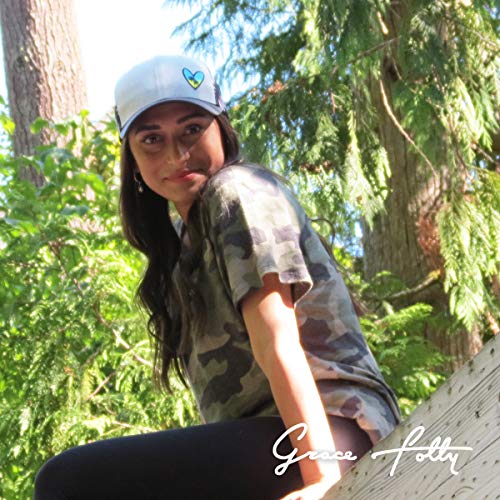 Grace Folly Beach Trucker Hats for Women- Snapback Baseball Cap for Summer - color: Heart With Floral Print