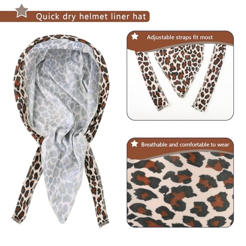 DOCILA 3 Pcs Do Rags for Men Skull Cap Bandana Hat Breathable Helmet Linner Beanie - color: Yellowbrownbeige