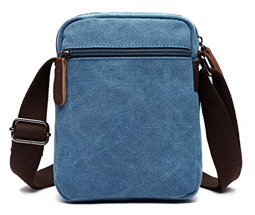 Collsants Mini Crossbody Bags for Women and Men - Small Purses and Handbags - Travel Bag - Canvas Shoulder Purse - color: Light Blue