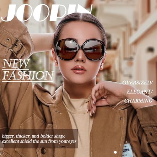 Joopin Oversized Sunglasses Womens Trendy Polarized Large Driving Sun Glasses Ladies UV Protective Big Sunnies Shades - color: B02-tortoise/Brown