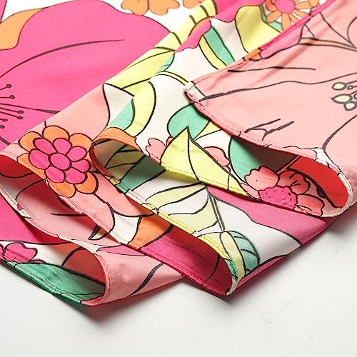 AWAYTR 35” Silk Scarf for Women Large Head Scarf Square Hair Scarf Satin Hair Bandana Printed Silk Sleeping Head Wrap - color: Colorful Flower(rose Red)
