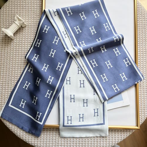Silk Head Scarf for Hair Fashion Headwrap for Women Lightweight Neck Tie - color: P003-purple Letters
