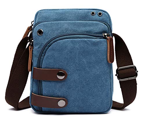Collsants Mini Crossbody Bags for Women and Men - Small Purses and Handbags - Travel Bag - Canvas Shoulder Purse - color: Light Blue