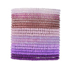 18-20PCS Colorful Bohemia Seed Beaded Bracelets Set Stackable Boho Stretch Bangle Bracelets Multilayer Boho Anket Concert Summer Beach Vaction Surf Jewelry Accessory - color: Purple-20pcs