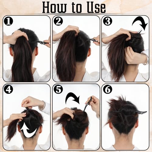 8Pcs Wooden Hair Sticks for Women, Vintage Chinese Chignon Japanese Hair Chopsticks for Bun Maker Hairpins for Long Hairs Sticks for Handmade Buns Hairs Forks Accessories Hanfu Pins for Women Girls