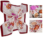 4 Pc Set Large 35 x 35 inches Satin Square Scarves Neck Hair Head Scarf Bundle - color: Set Y12