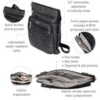 Baggallini womens Out and About Crossbody - color: Midnight Blossom Print