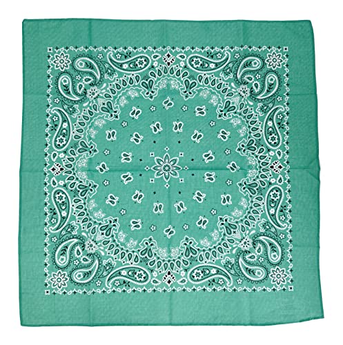 Bandanas for Women and Men，3 Pack Super Soft Thin 60s Preium Cotton 22 inch Handkerchiefs - color: 3 Pack-emerald Green