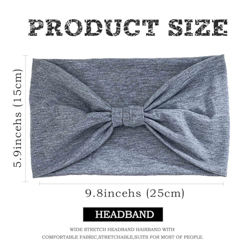 Acenail Wide Headbands Boho Floral Head Wraps Knotted Printed Turban Hairbands Non Slip Head Bands Elastic Workout Yoga Hair Scarfs Bohemian Hair Accessories for Women 4Pcs (Daily) - color: Daily