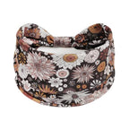 1 Pack Boho Headbands Stretch Paisley Print Bandana Headband Criss Cross Hair Bands Knotted Head Wrap Yoga Daily for Women and Girls (Beige Floral) - color: Beige Floral