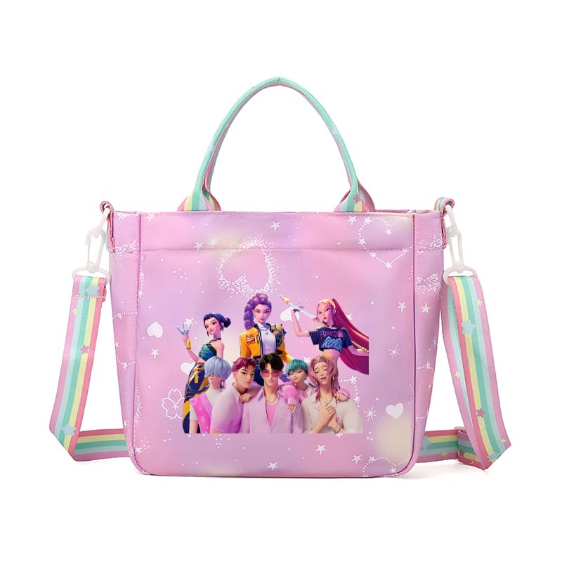 For Demon Hunters crossbody bag, For Korean idol,also a shoulder bag, features a cartoon pattern design. - color: Pink