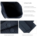 Handmade Woven Bag Satchel Handbag For Women Vegan Leather Tote Bag With Purses Travel Shoulder Bag Underarm Bag - color: Navy Blue