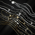 JenPen 8 Pcs Belly Chain Adjustable Waist Chain Summer Beach Bikini Waist Body Beads for Women Adults Multilayer - style: Stylish Style