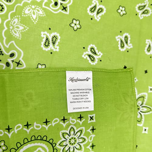 Bandanas for Women and Men，3 Pack Super Soft Thin 60s Preium Cotton 22 inch Handkerchiefs - color: 3 Pack-greenery