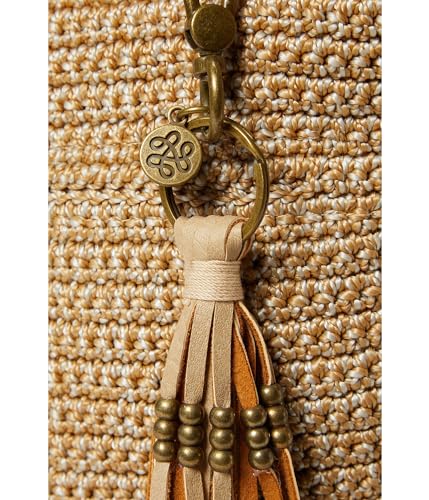 The Sak Lucia Crossbody Bag in Crochet, Convertible Purse with Adjustable Shoulder Strap - color: Bamboo Static