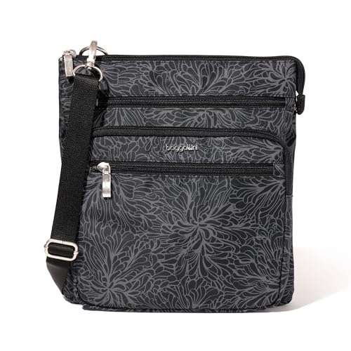 Baggallini womens Out and About Crossbody - color: Midnight Blossom Print